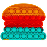 Hamburger Brown/Red/Aqua Pop Bubble Fidget Toy image 0